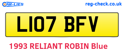 L107BFV are the vehicle registration plates.