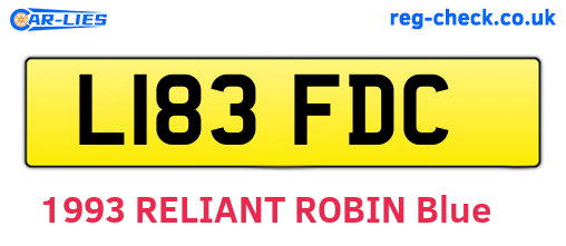 L183FDC are the vehicle registration plates.