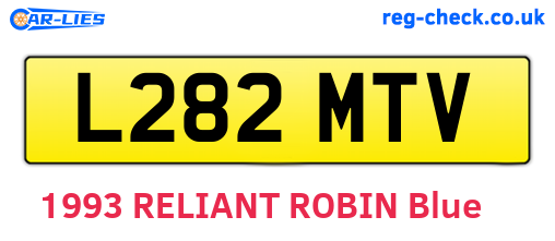 L282MTV are the vehicle registration plates.