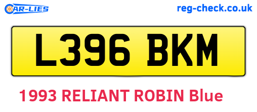 L396BKM are the vehicle registration plates.