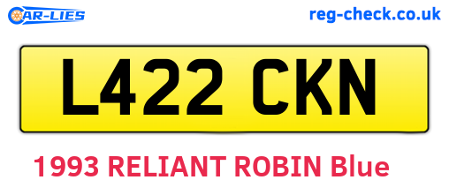 L422CKN are the vehicle registration plates.