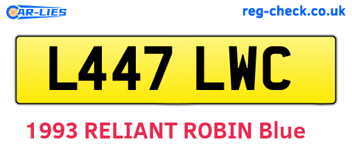 L447LWC are the vehicle registration plates.