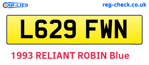L629FWN are the vehicle registration plates.