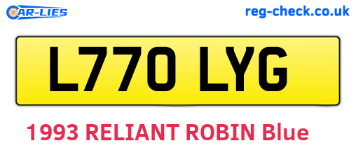 L770LYG are the vehicle registration plates.