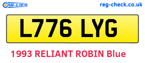 L776LYG are the vehicle registration plates.