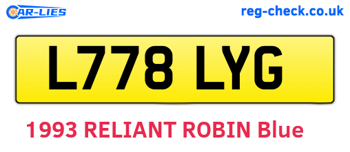 L778LYG are the vehicle registration plates.