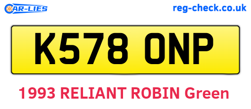K578ONP are the vehicle registration plates.