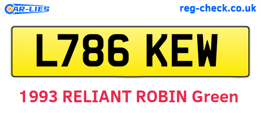 L786KEW are the vehicle registration plates.