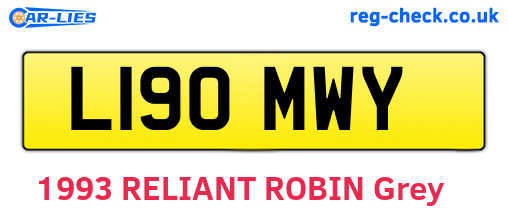 L190MWY are the vehicle registration plates.