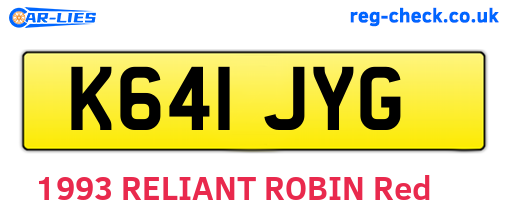 K641JYG are the vehicle registration plates.
