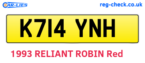 K714YNH are the vehicle registration plates.