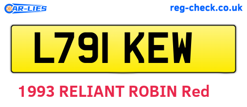 L791KEW are the vehicle registration plates.