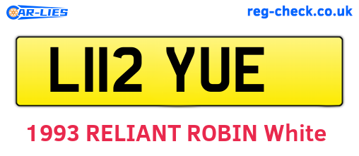 L112YUE are the vehicle registration plates.