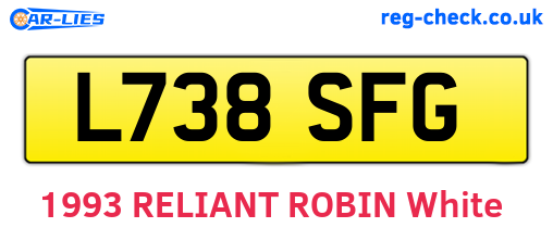 L738SFG are the vehicle registration plates.
