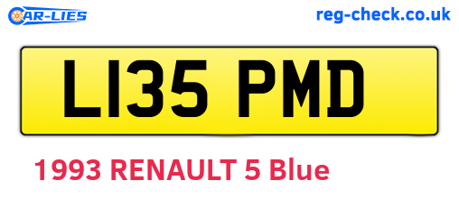 L135PMD are the vehicle registration plates.