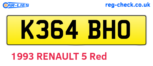 K364BHO are the vehicle registration plates.