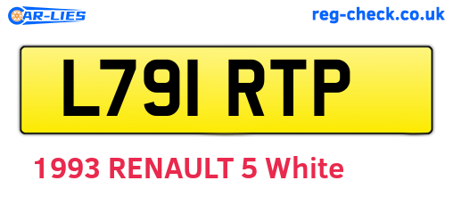 L791RTP are the vehicle registration plates.