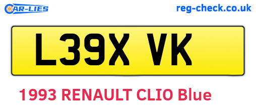 L39XVK are the vehicle registration plates.