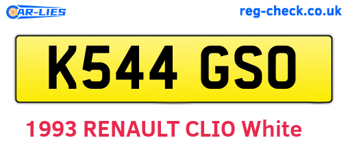 K544GSO are the vehicle registration plates.