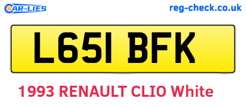 L651BFK are the vehicle registration plates.
