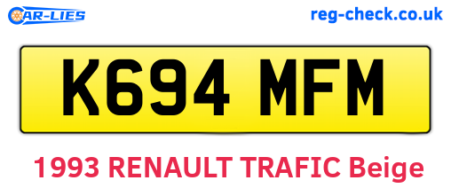 K694MFM are the vehicle registration plates.