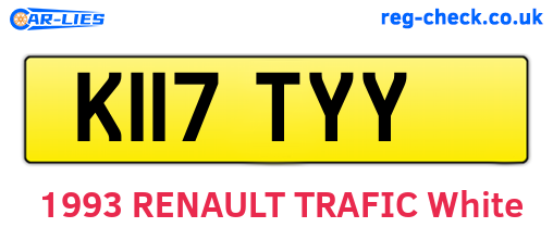 K117TYY are the vehicle registration plates.