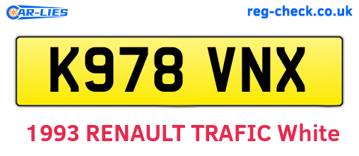 K978VNX are the vehicle registration plates.