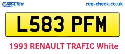L583PFM are the vehicle registration plates.