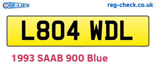 L804WDL are the vehicle registration plates.