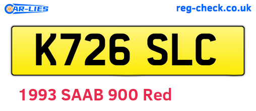 K726SLC are the vehicle registration plates.