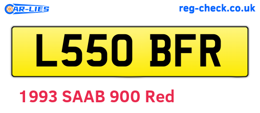L550BFR are the vehicle registration plates.