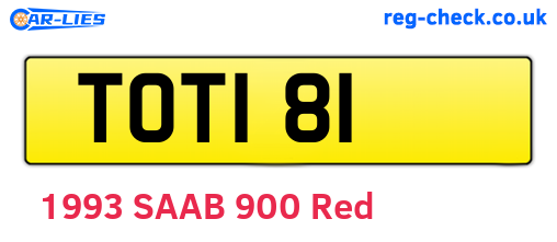 TOT181 are the vehicle registration plates.