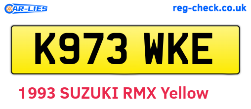 K973WKE are the vehicle registration plates.