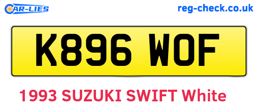 K896WOF are the vehicle registration plates.