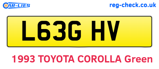 L63GHV are the vehicle registration plates.
