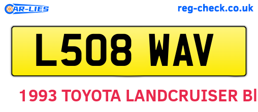 L508WAV are the vehicle registration plates.