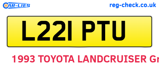 L221PTU are the vehicle registration plates.
