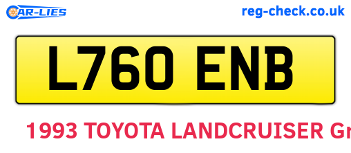 L760ENB are the vehicle registration plates.