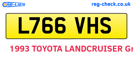 L766VHS are the vehicle registration plates.