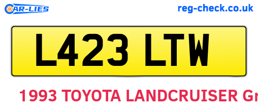 L423LTW are the vehicle registration plates.