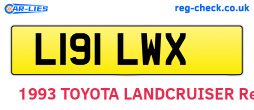 L191LWX are the vehicle registration plates.