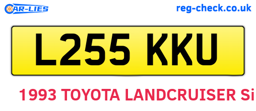 L255KKU are the vehicle registration plates.