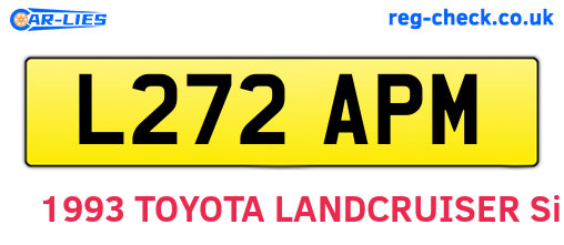 L272APM are the vehicle registration plates.