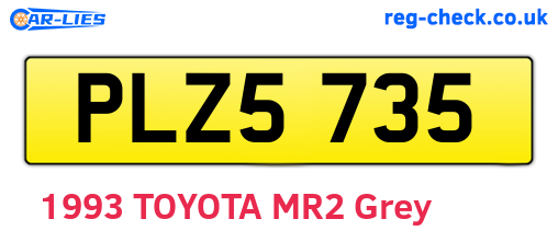 PLZ5735 are the vehicle registration plates.