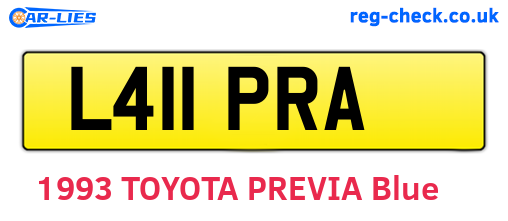 L411PRA are the vehicle registration plates.