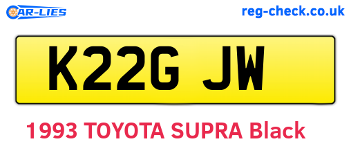 K22GJW are the vehicle registration plates.