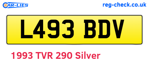 L493BDV are the vehicle registration plates.