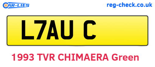 L7AUC are the vehicle registration plates.