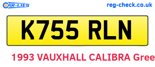 K755RLN are the vehicle registration plates.