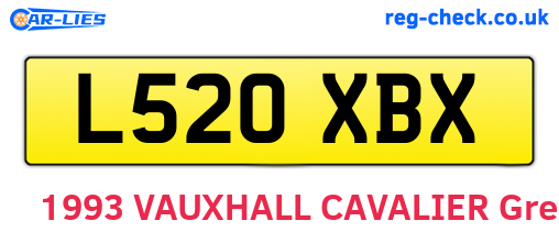 L520XBX are the vehicle registration plates.